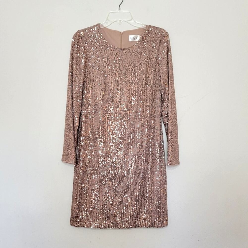 Eliza J Rose Gold Sequin Dress